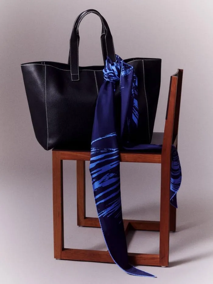 HandbagsReady To Wear Grained Calfskin Leather L Tote Black Lafayette 148 New York Suits