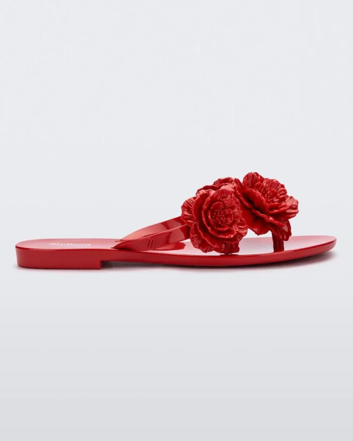 Harmonic Springtime Red Women Melissa Flip Flops