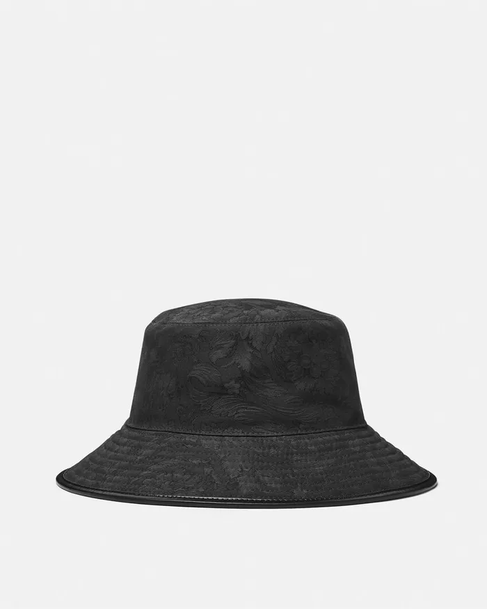 Hats and Caps WomenMen Versace Barocco Jacquard Bucket Hat Gray