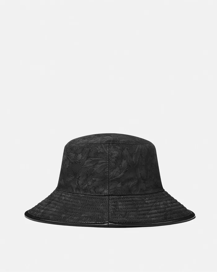 Hats and Caps WomenMen Versace Barocco Jacquard Bucket Hat Gray