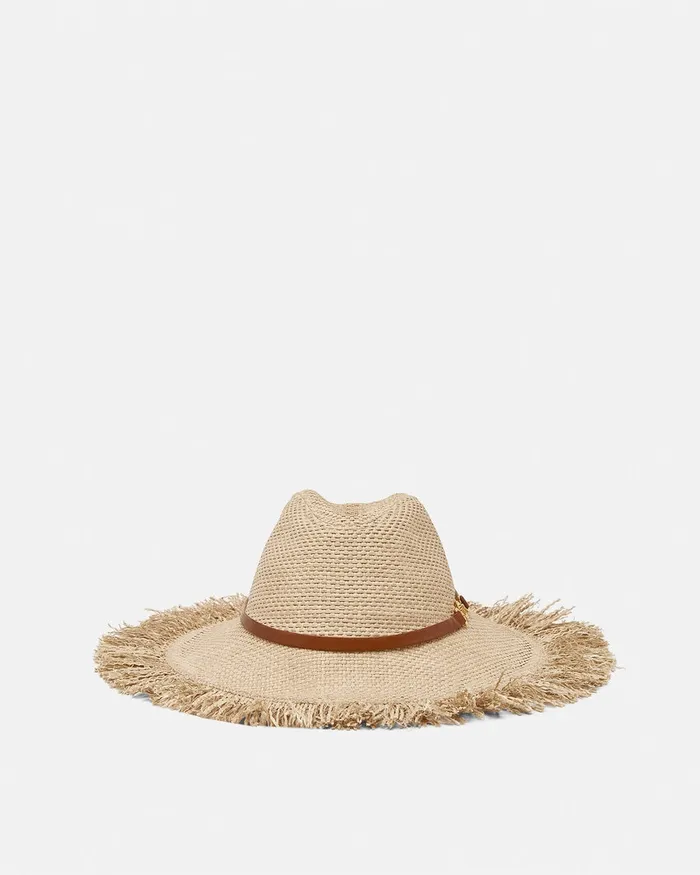 Hats and Caps Women Versace Medusa 03995 Raffia Hat Beige