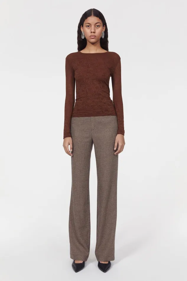 Henna Top Dark Brown Women Rodebjer Tops