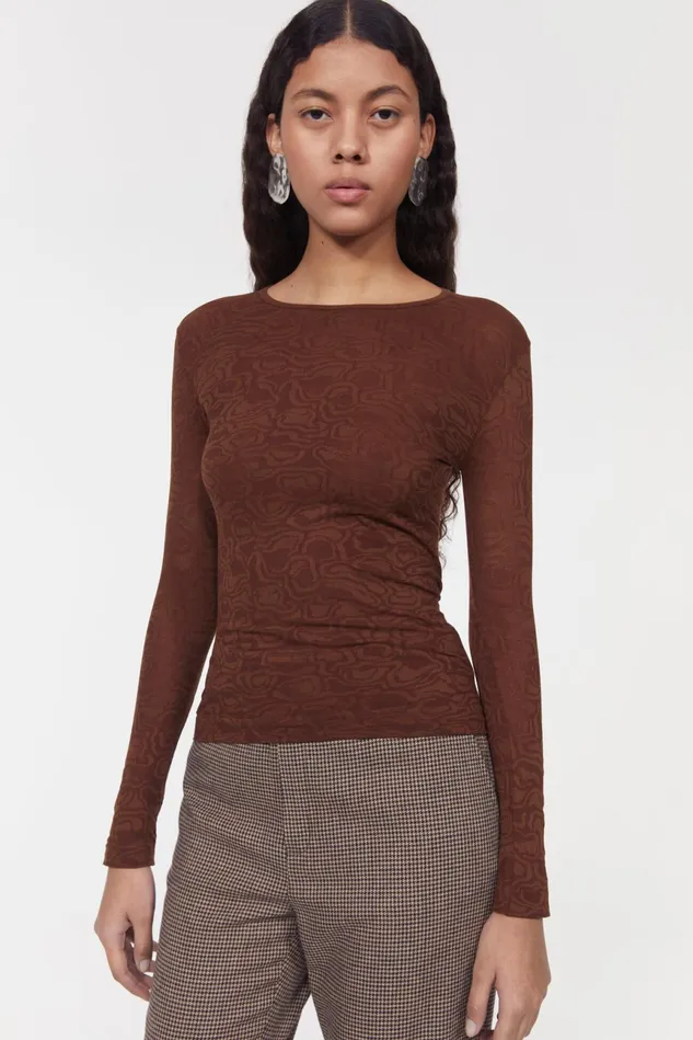 Henna Top Dark Brown Women Rodebjer Tops