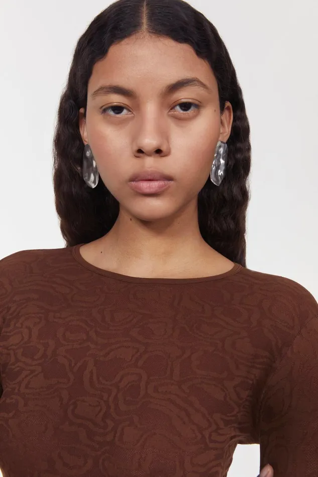 Henna Top Dark Brown Women Rodebjer Tops