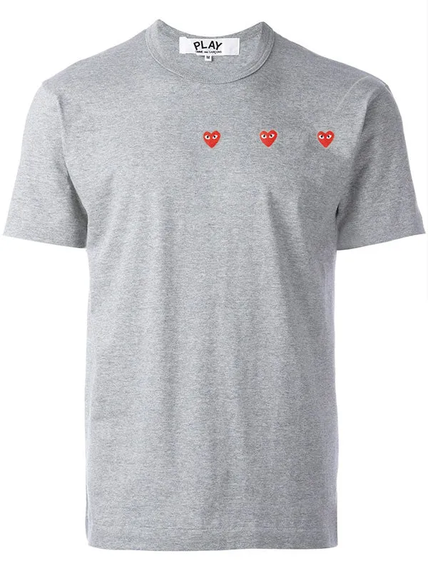 Henrik Vibskov Boutique 3 Heart Short Sleeve Tshirt 8211 Grey Men Tops