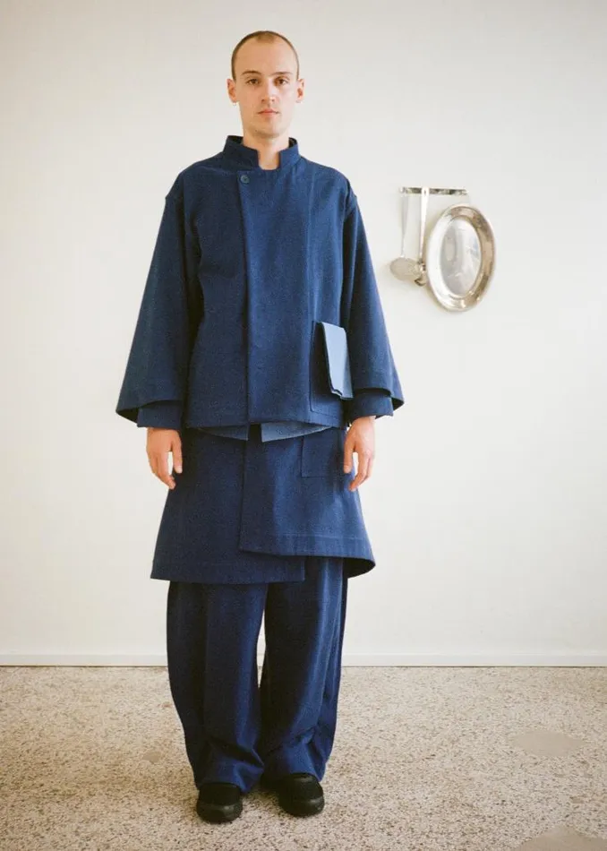 Henrik Vibskov Boutique Apron Skirt 8211 Dark Blue Women Skirts and Shorts