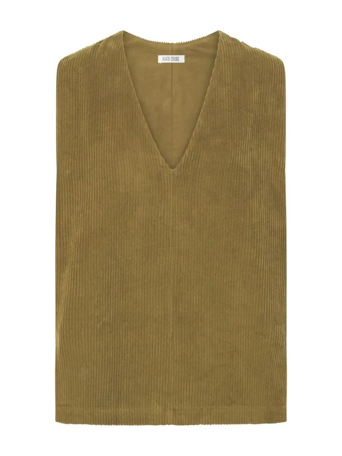 Henrik Vibskov Boutique Corduroy Vest 8211 Olive Women Tops