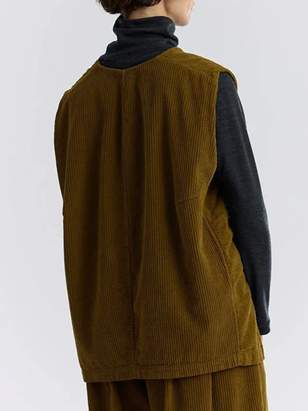 Henrik Vibskov Boutique Corduroy Vest 8211 Olive Women Tops