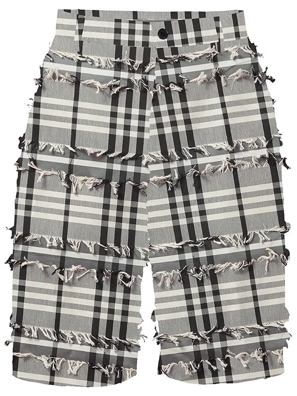 Henrik Vibskov Boutique Fast Shorts 8211 White Black Fringe Men Shorts