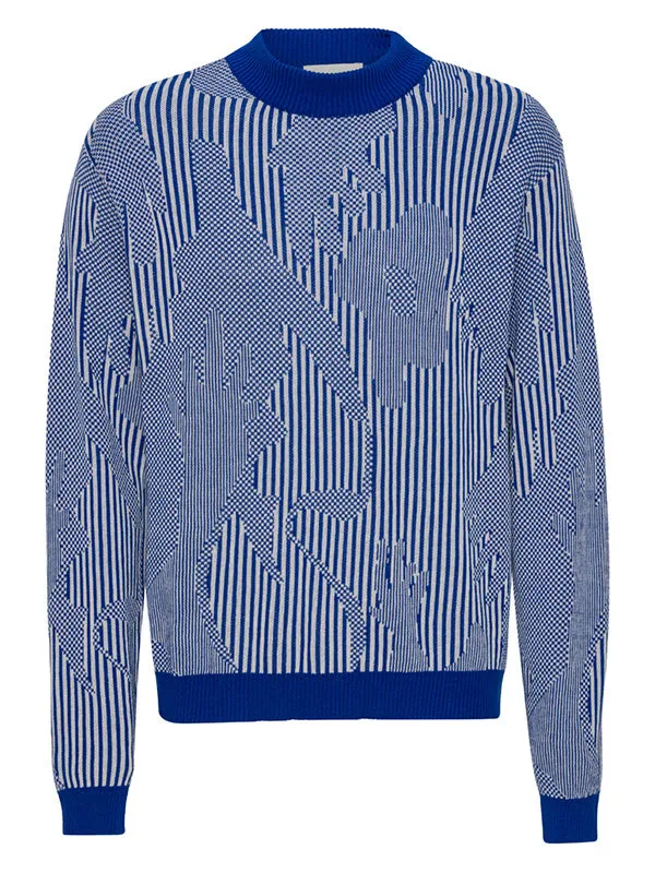 Henrik Vibskov Boutique Hands Knitted Jumper 8211 Blue White Hands Men Hoodies and Sweatshirts Henrik Vibskov Boutique Hands Knitted Jumper 8211 Blue White Hands Men Hoodies and Sweatshirts