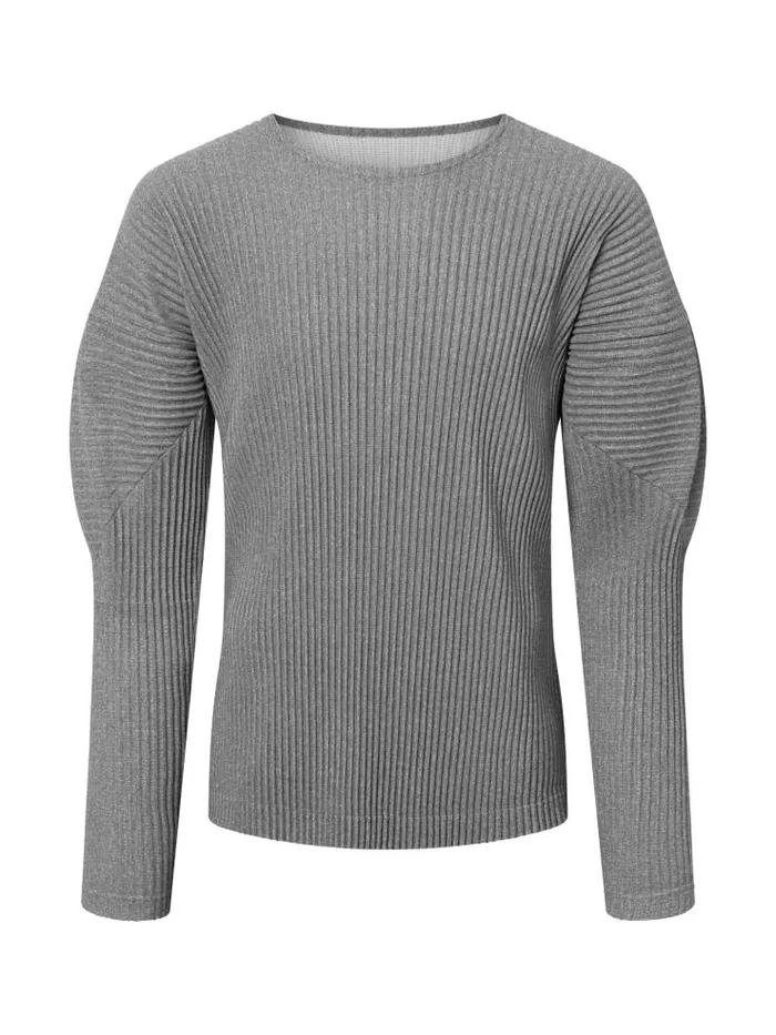 Henrik Vibskov Boutique Homme Plisse TShirt 8211 Olive Grey Men Shirts