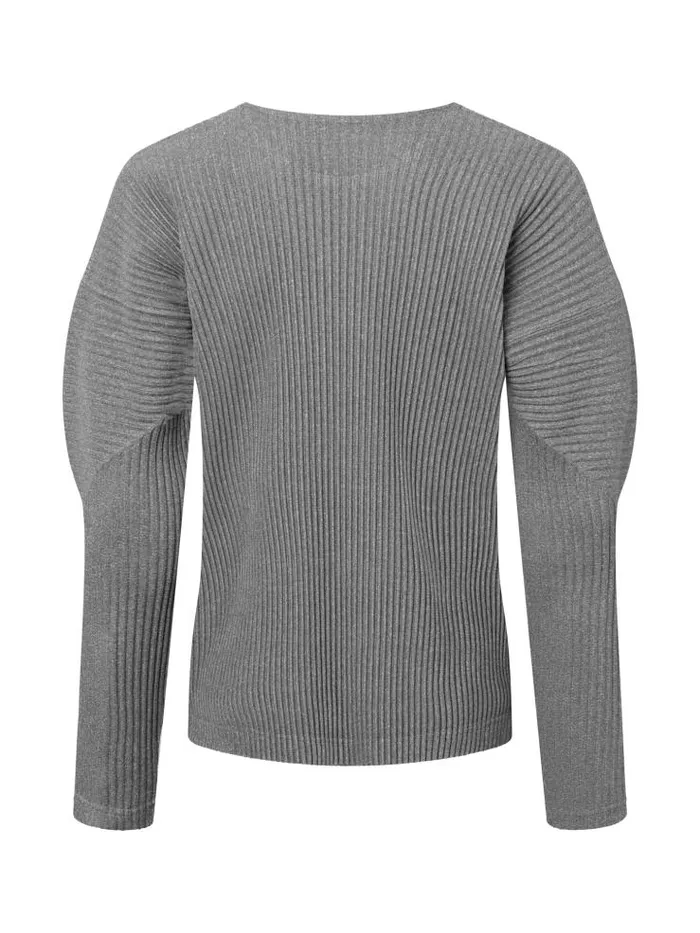 Henrik Vibskov Boutique Homme Plisse TShirt 8211 Olive Grey Men Shirts