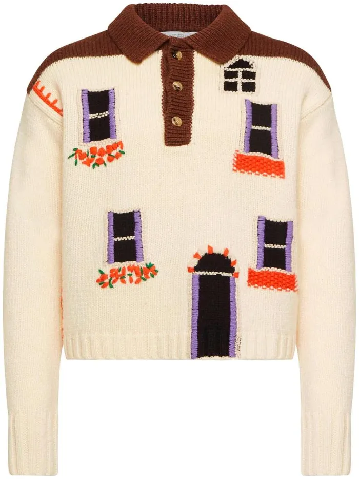 Henrik Vibskov Boutique House Polo Jumper 8211 Flax Men Knitwear