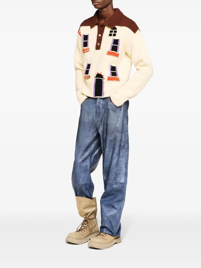 Henrik Vibskov Boutique House Polo Jumper 8211 Flax Men Knitwear
