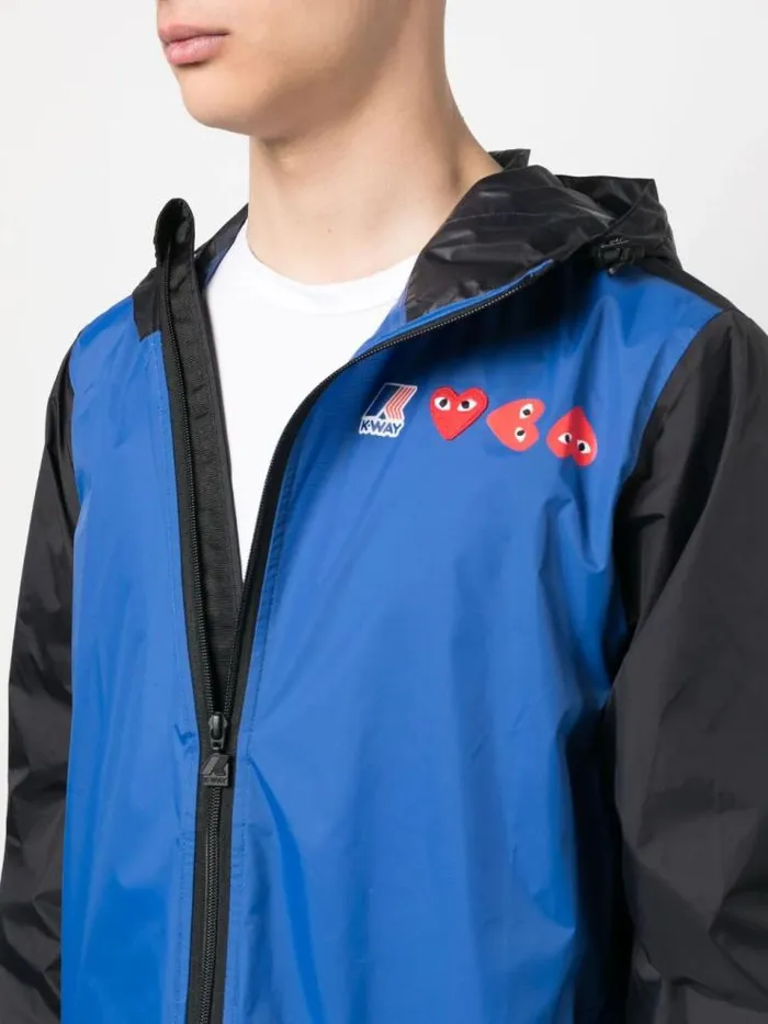 Henrik Vibskov Boutique KWay Double Colours Cagoule 8211 BlueBlack Men Jackets and Coats