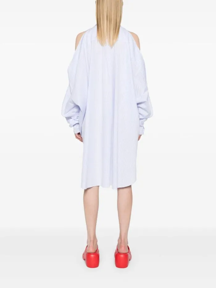 Henrik Vibskov Boutique New Bumble Shirtdress 8211 White Blue Grid Women Dresses