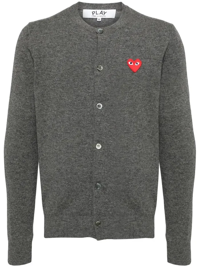 Henrik Vibskov Boutique RoundNeck Cardigan Red Heart 8211 Grey Men Knitwear