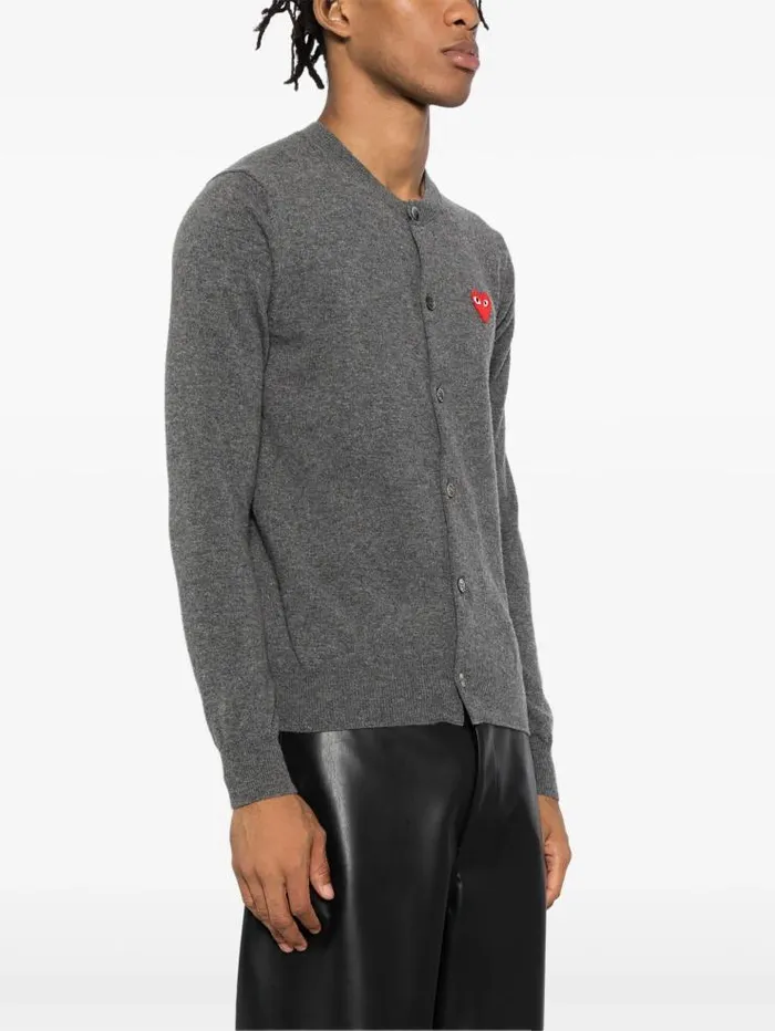 Henrik Vibskov Boutique RoundNeck Cardigan Red Heart 8211 Grey Men Knitwear