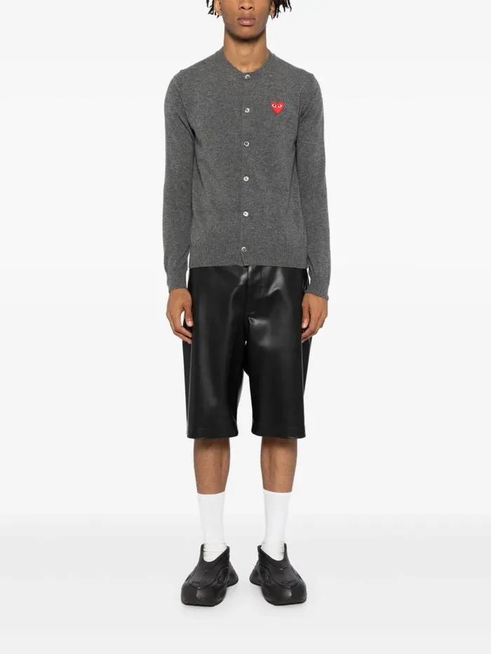 Henrik Vibskov Boutique RoundNeck Cardigan Red Heart 8211 Grey Men Knitwear