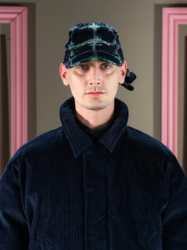 Henrik Vibskov Boutique Sausage Cap 8211 Dark Shibori Grid Men Hats and Gloves