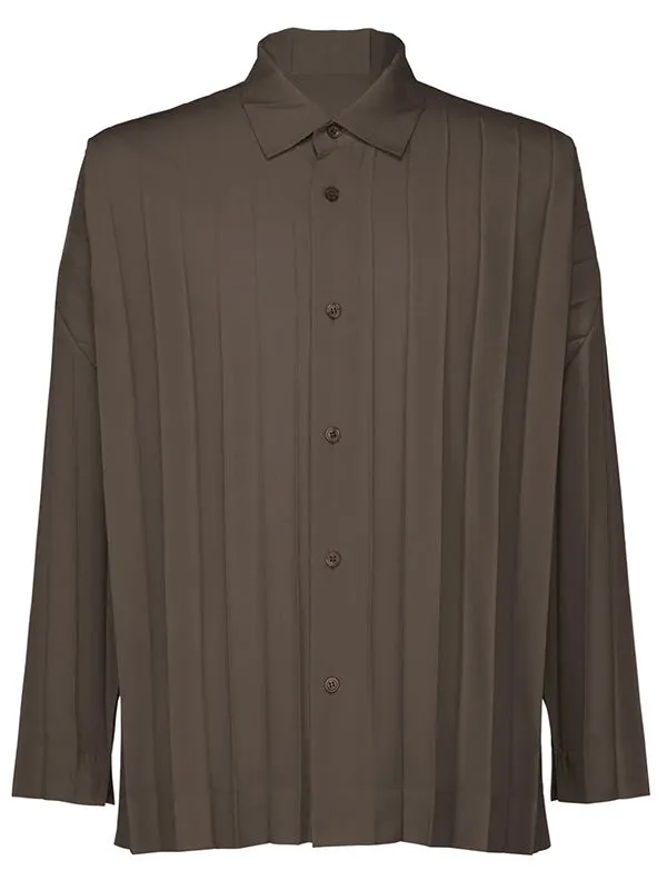 Henrik Vibskov Boutique SS25 LongSleeve Edge Shirt 8211 Charcoal Men Tops