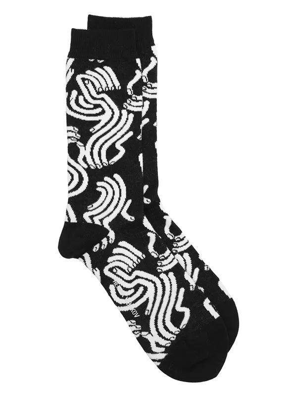 Henrik Vibskov Boutique Sunny Fingers Socks Homme 8211 White Fingers Black Men Socks