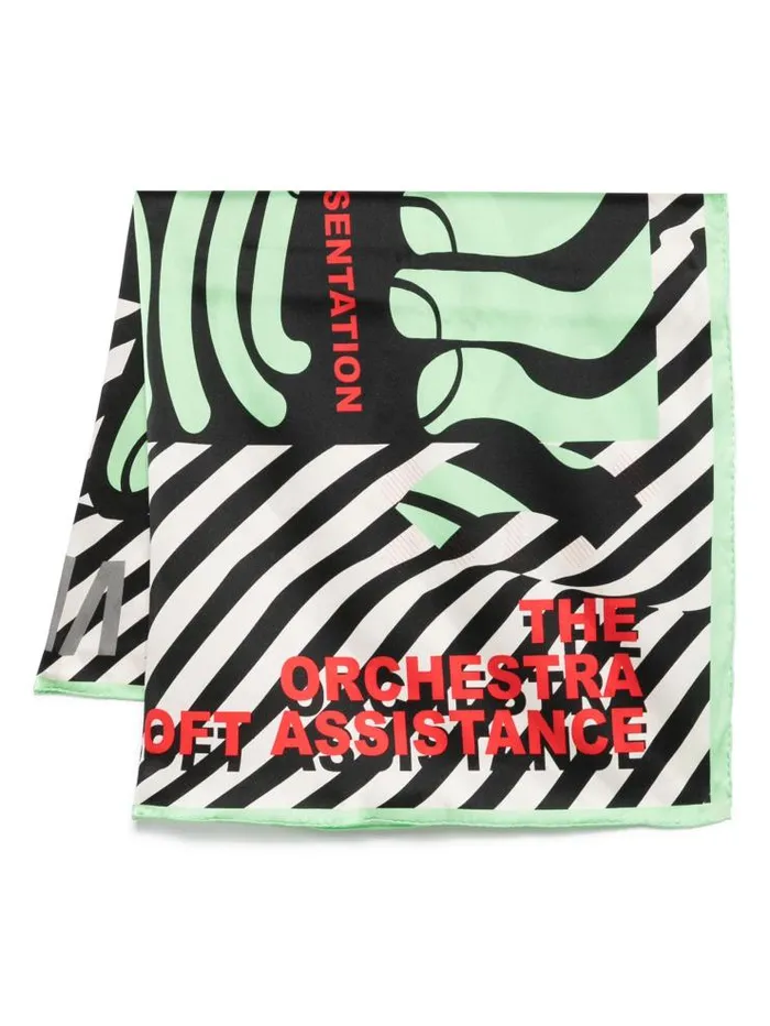 Henrik Vibskov Boutique The Orchestra Silk Scarf 8211 Black Mint Soft Poster Men Scarves Henrik Vibskov Boutique The Orchestra Silk Scarf 8211 Black Mint Soft Poster Men Scarves