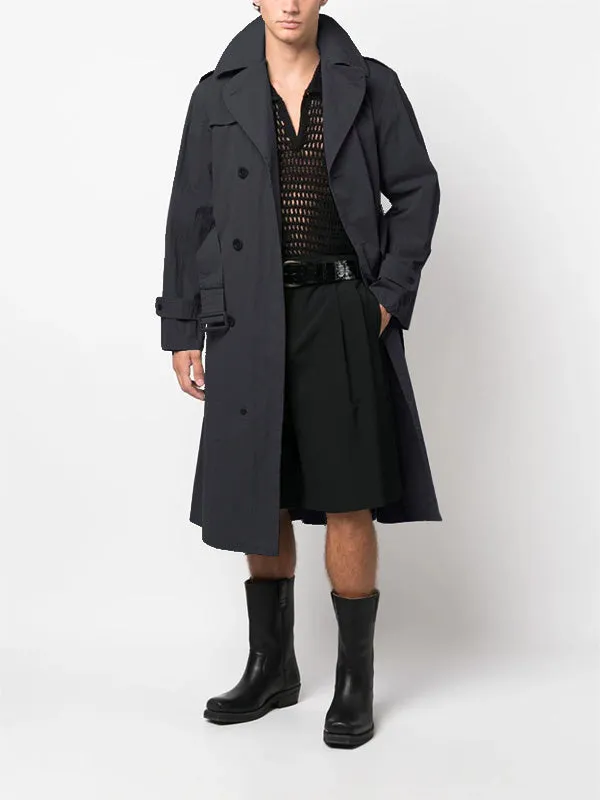 Henrik Vibskov Boutique Trench Coat 8211 Blackwashed Men Jackets and Coats