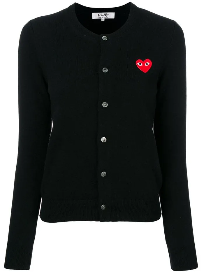 Henrik Vibskov Boutique Womens Wool Cardigan Red Heart 8211 Black Women Knitwear