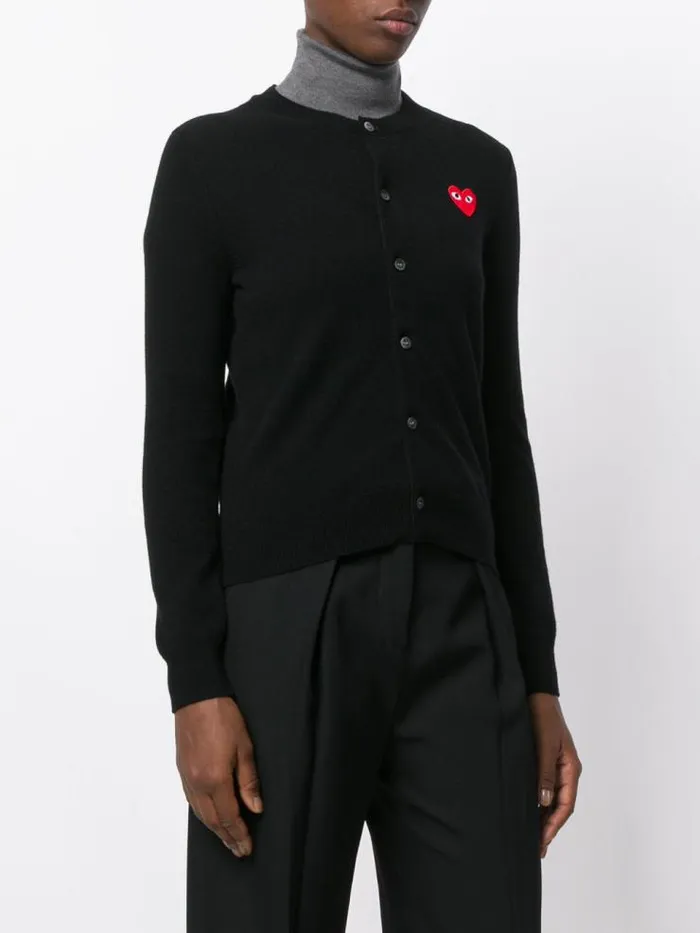 Henrik Vibskov Boutique Womens Wool Cardigan Red Heart 8211 Black Women Knitwear