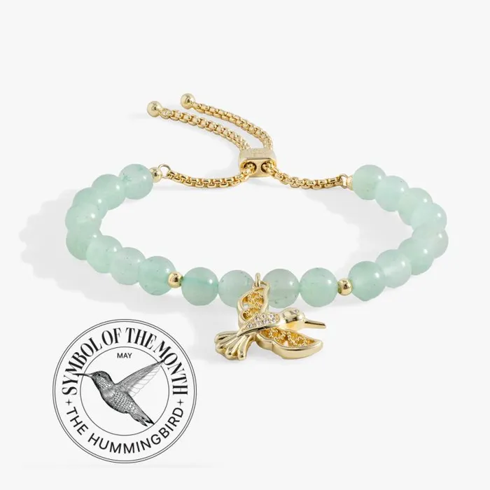Iconic Women Alex And Ani Hummingbird Gemstone Bolo Bracelet Gold