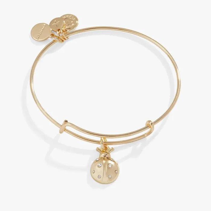 Iconic Women Alex And Ani Ladybug Charm Bangle Bracelet Gold