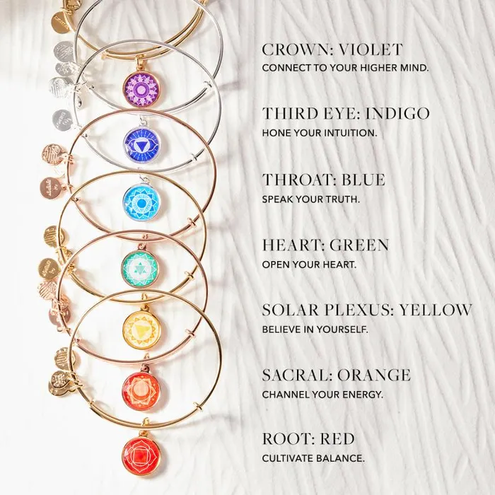 Iconic Women Alex And Ani Sacral Chakra Charm Bangle Bracelet Shiny Rose Gold
