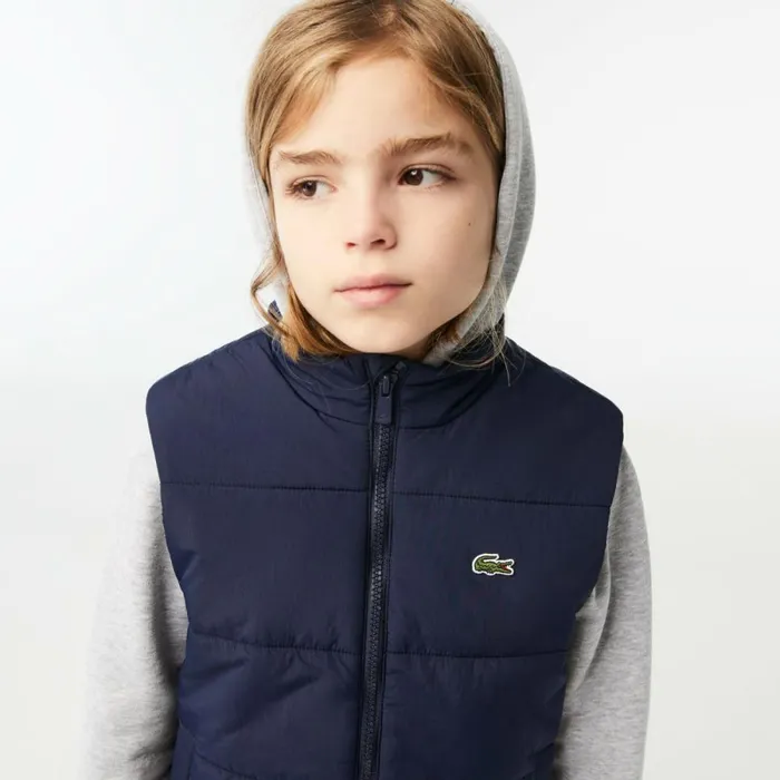 Jackets and Coats Kids Lacoste Kids039 WaterRepellent Vest Navy Blue 166