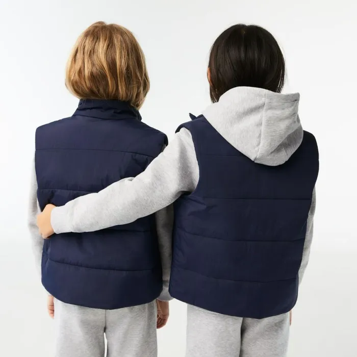 Jackets and Coats Kids Lacoste Kids039 WaterRepellent Vest Navy Blue 166