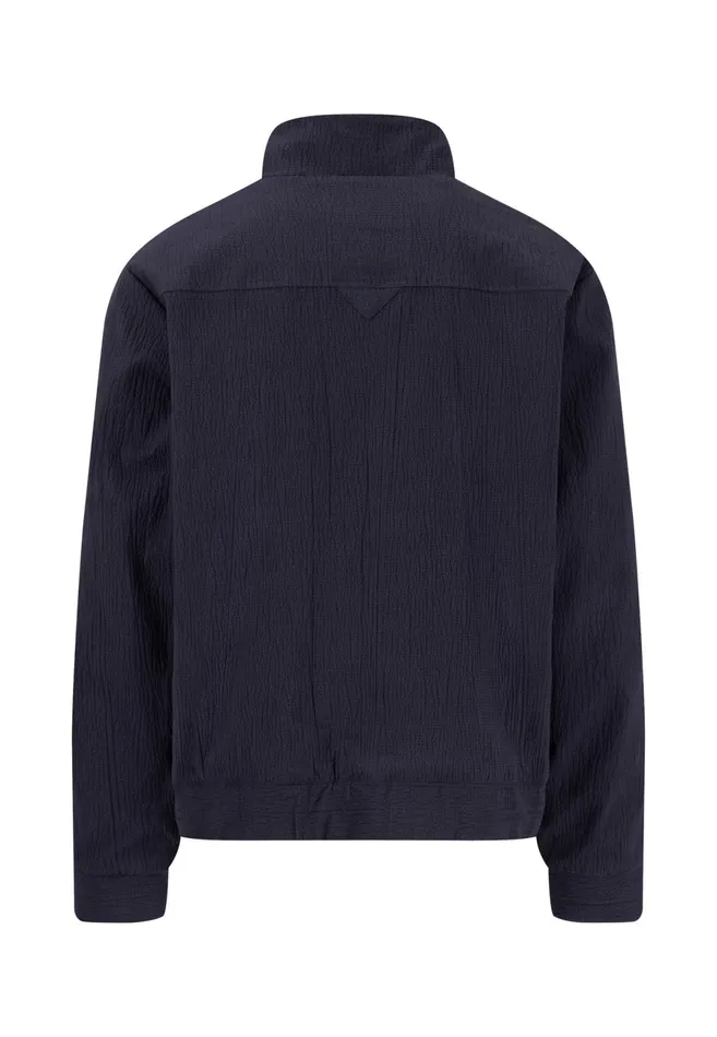 Jackets and Coats Men FYNCHHATTON Jacket With A Stand up Collar And Travel Closure Dark Navyblue Striped