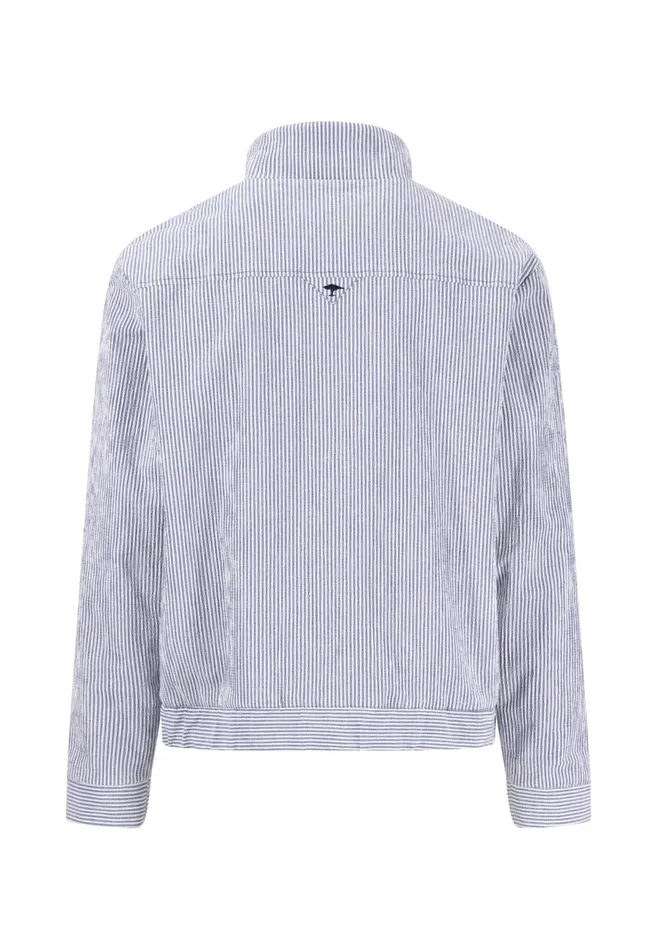Jackets and Coats Men FYNCHHATTON Jacket With A Stand up Collar And Travel Closure Dark Navyblue Striped