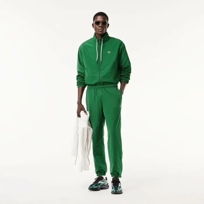 Jackets and Coats Men Lacoste Men039s Detachable Hood WaterResistant Jacket Pine Green 132