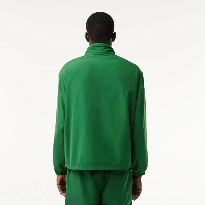 Jackets and Coats Men Lacoste Men039s Detachable Hood WaterResistant Jacket Pine Green 132