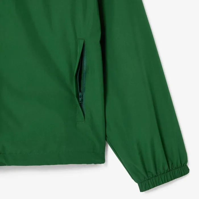 Jackets and Coats Men Lacoste Men039s Detachable Hood WaterResistant Jacket Pine Green 132
