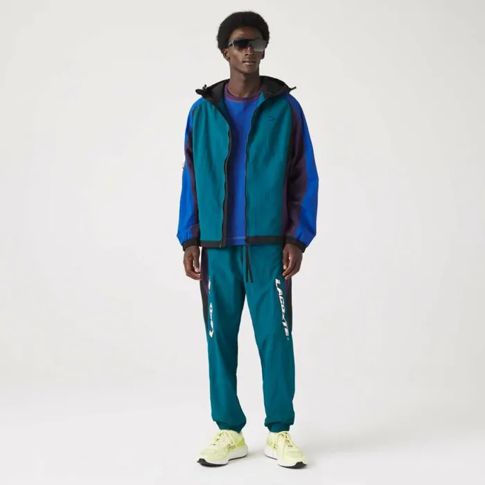 Jackets and Coats Men Lacoste Men039s Heritage Colorblock Jacket Green Blue Purple Black Tr4