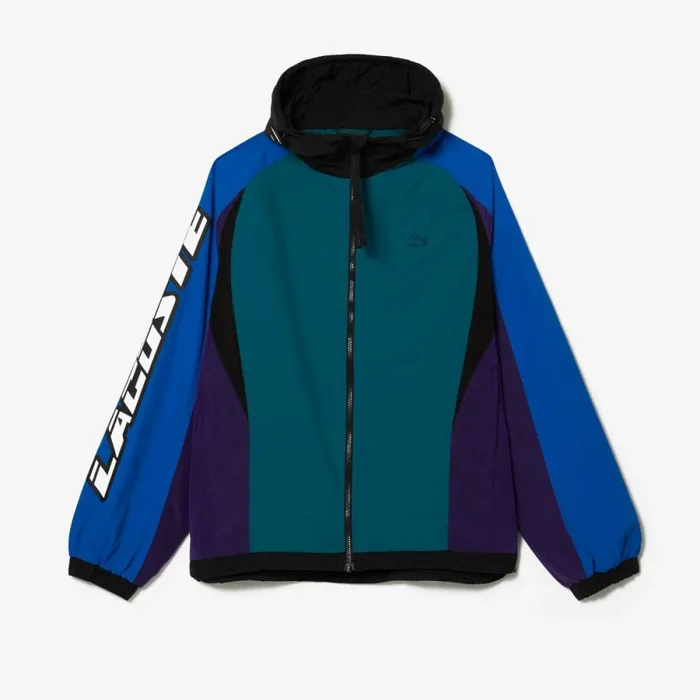Jackets and Coats Men Lacoste Men039s Heritage Colorblock Jacket Green Blue Purple Black Tr4