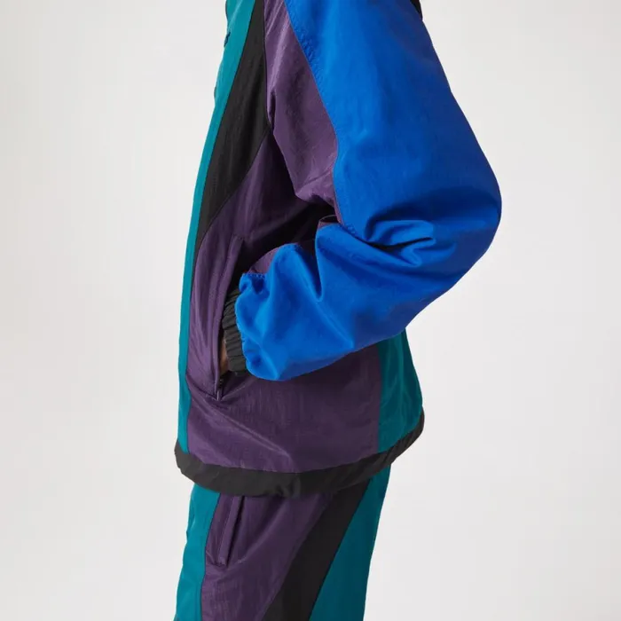 Jackets and Coats Men Lacoste Men039s Heritage Colorblock Jacket Green Blue Purple Black Tr4