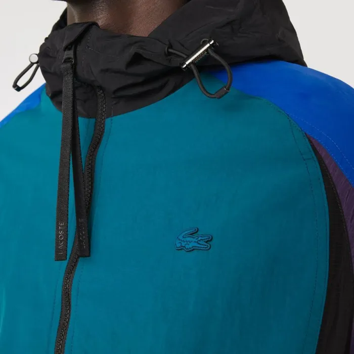 Jackets and Coats Men Lacoste Men039s Heritage Colorblock Jacket Green Blue Purple Black Tr4