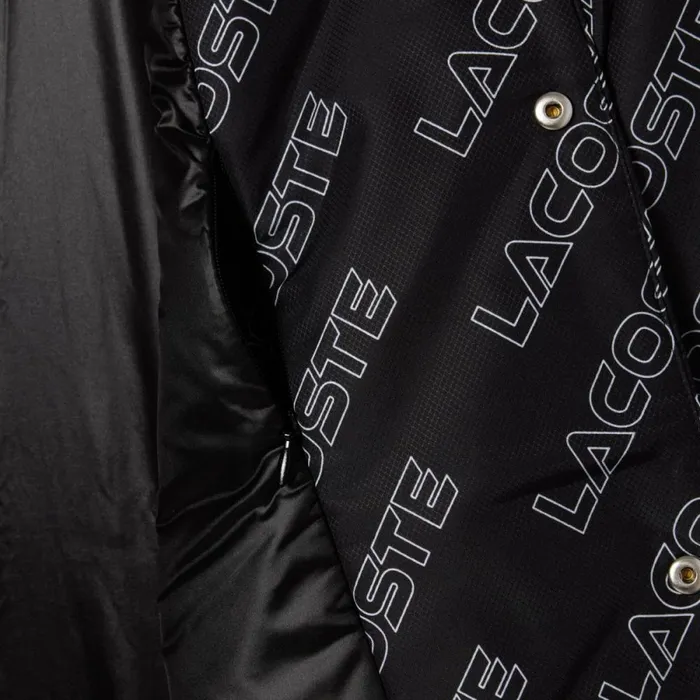 Jackets and Coats Men Lacoste Men039s HighNeck Graphic Print ZipUp Jacket Black 031