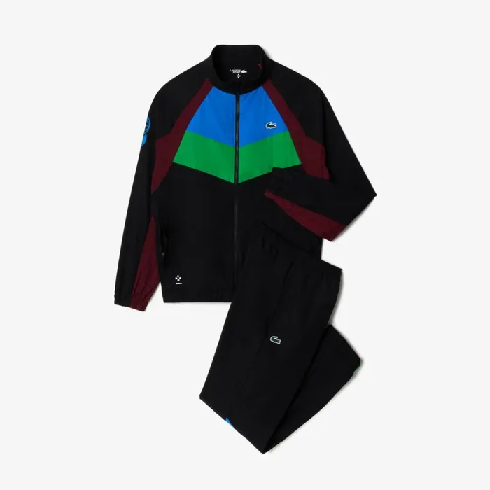 Jackets and Coats Men Lacoste Men039s Lacoste Tennis X Daniil Medvedev Sweatsuit Black Blue Green Bordeaux Black Li3
