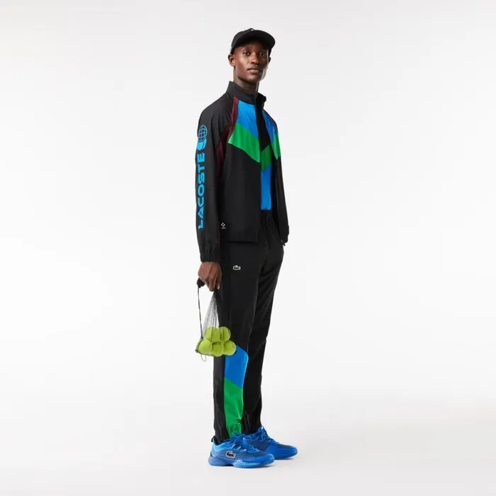 Jackets and Coats Men Lacoste Men039s Lacoste Tennis X Daniil Medvedev Sweatsuit Black Blue Green Bordeaux Black Li3