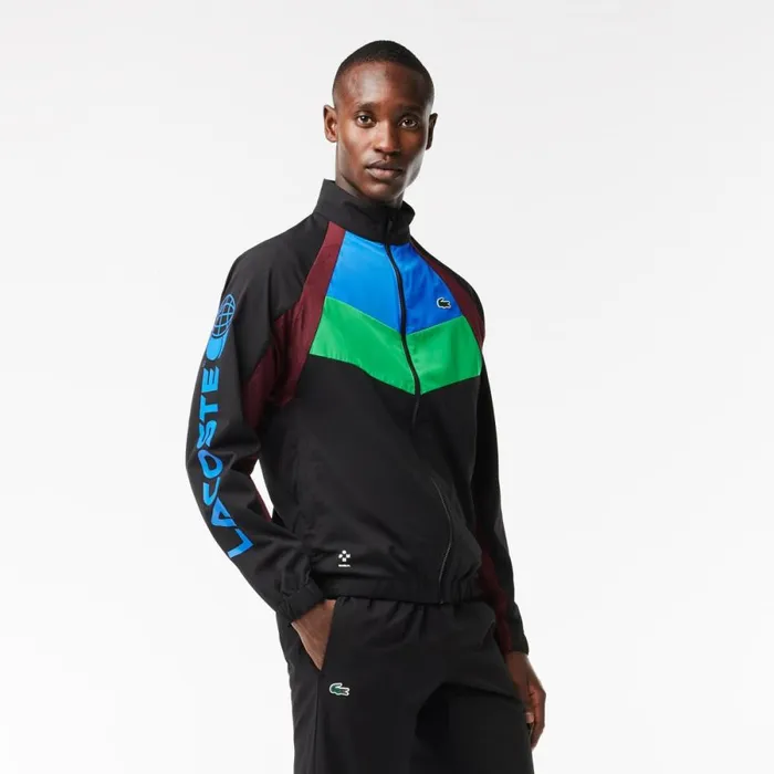 Jackets and Coats Men Lacoste Men039s Lacoste Tennis X Daniil Medvedev Sweatsuit Black Blue Green Bordeaux Black Li3