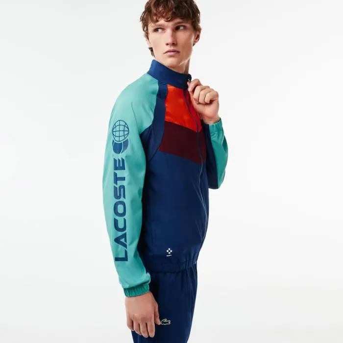 Jackets and Coats Men Lacoste Men039s Lacoste Tennis X Daniil Medvedev Sweatsuit Navy Blue Orange Bordeaux Blue Navy Blue Lif