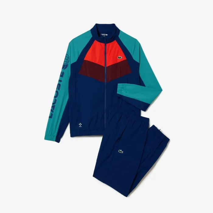 Jackets and Coats Men Lacoste Men039s Lacoste Tennis X Daniil Medvedev Sweatsuit Navy Blue Orange Bordeaux Blue Navy Blue Lif